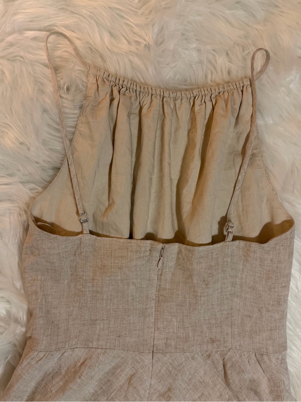Banana Republic Linen Blend Beige Midi Dress Size 0 NWOT - Picture 10 of 15